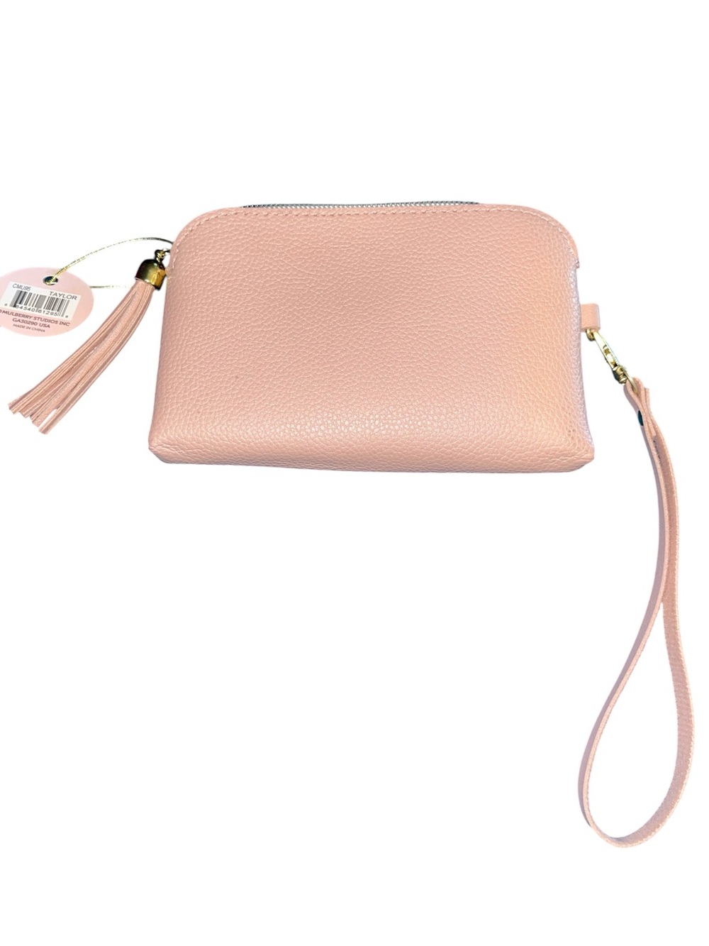Taylor Blush Pink Pebbled Wristlet with Detachable Strap - Picture 2 of 2